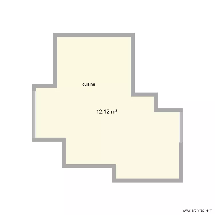 plan 2026 cuisine. Plan de 1  et 12 m²