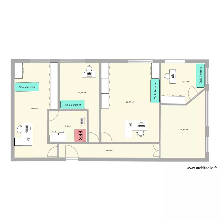 La Charit&eacute; aile pediatrie 4. Plan de 7 pièces et 109 m²