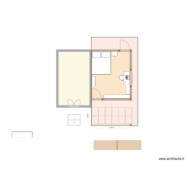 Bureau Vanille. Plan de 0 pièce et 0 m2
