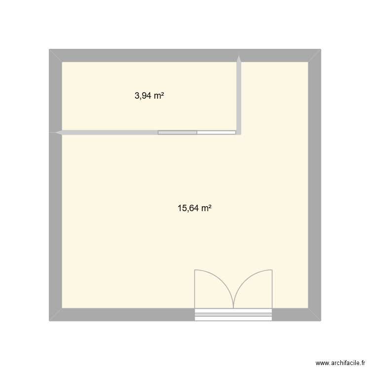 studio village. Plan de 2 pièces et 20 m2