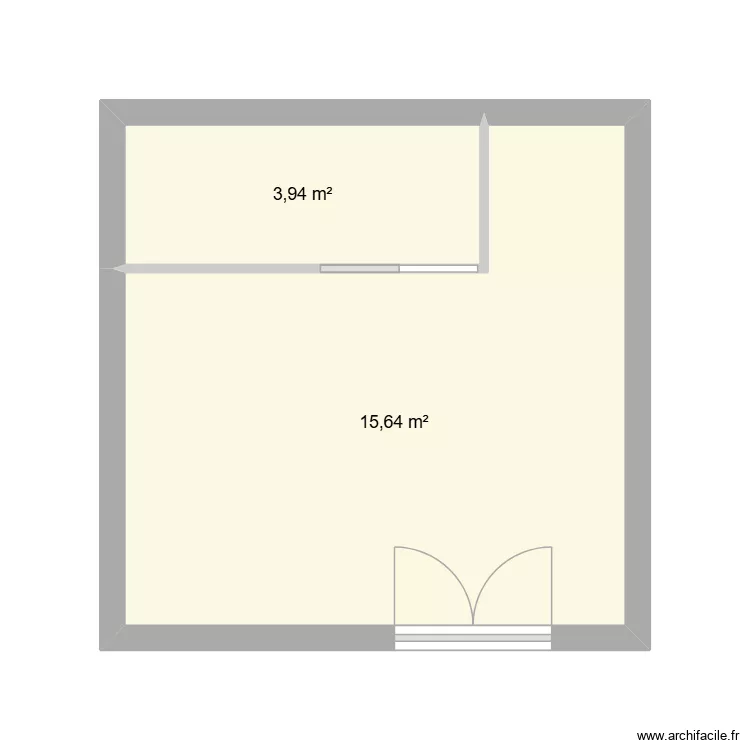 studio village. Plan de 2  et 20 m²