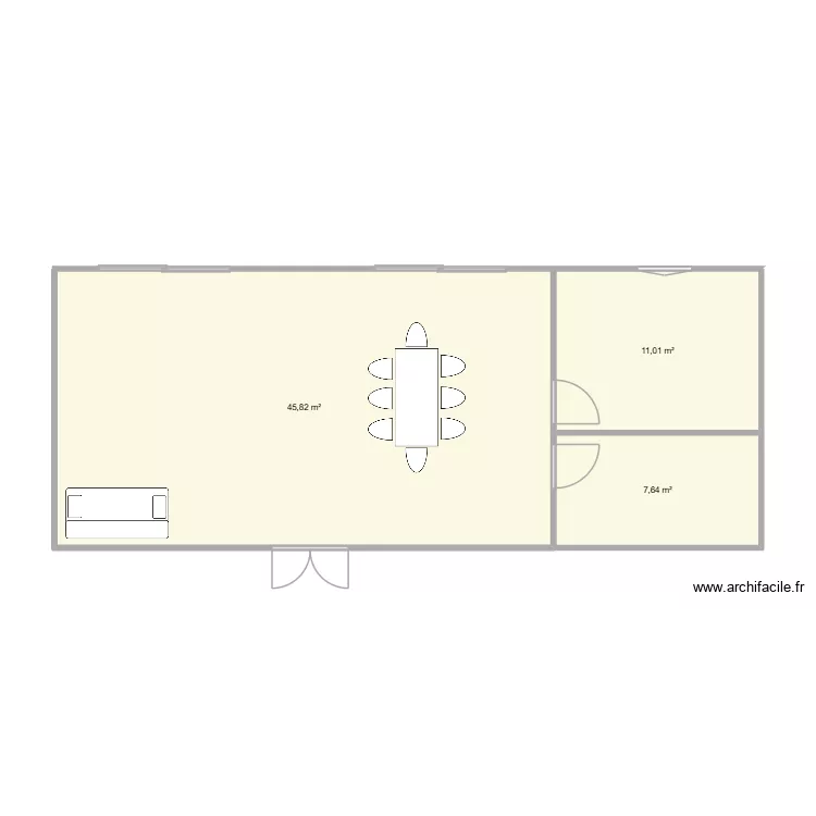 essai. Plan de 3  et 64 m²
