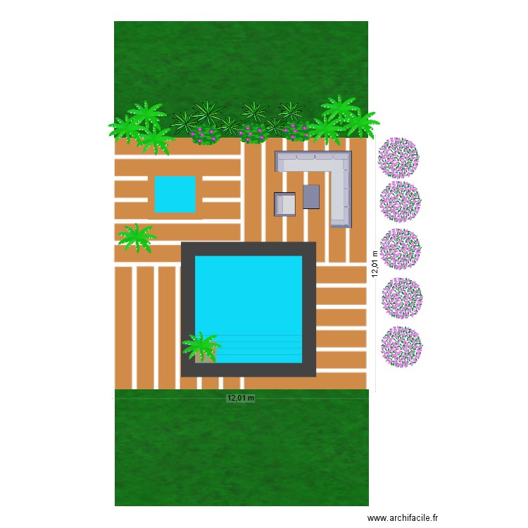 PICINE CARRE. Plan de 0 pièce et 0 m2
