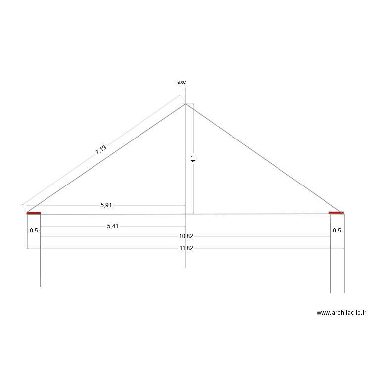 charpente triangle. Plan de 0 pièce et 0 m2