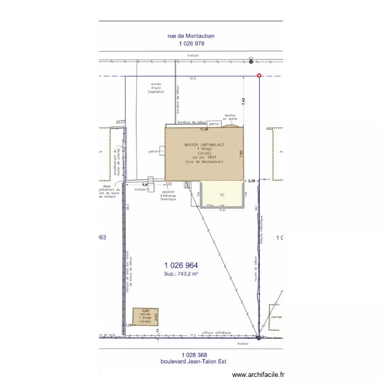 Vincent Morin. Plan de 1  et 21 m²