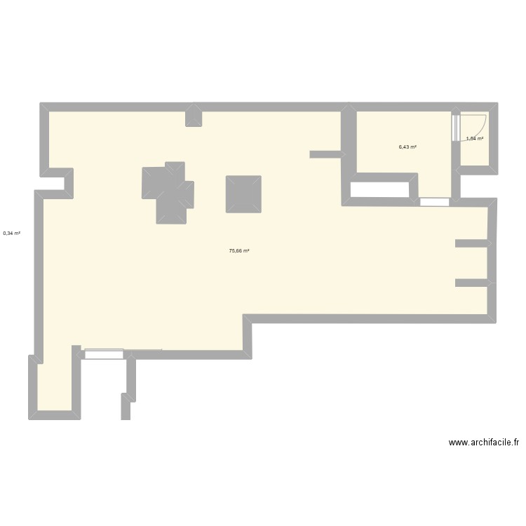 PLAN WNS. Plan de 5 pièces et 88 m2