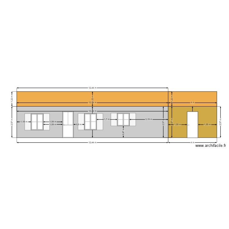 facade olle. Plan de 0 pièce et 0 m2