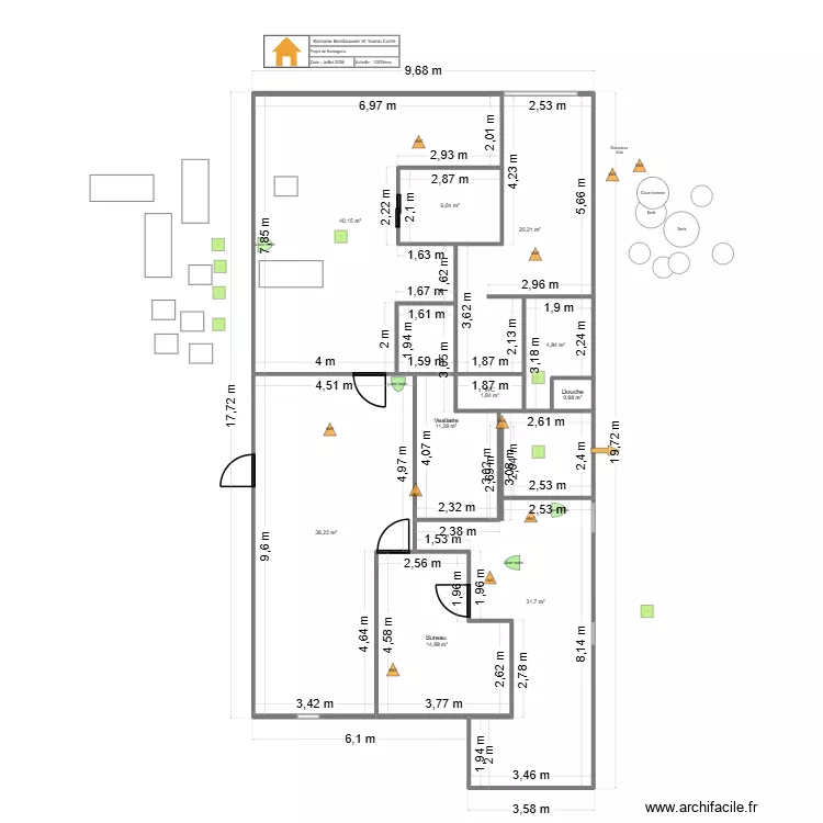 Projet actuel fromagerie_V4. Plan de 10 et 170 m² Projet actuel fromagerie_V4. Plan de 10 et 170 m²
