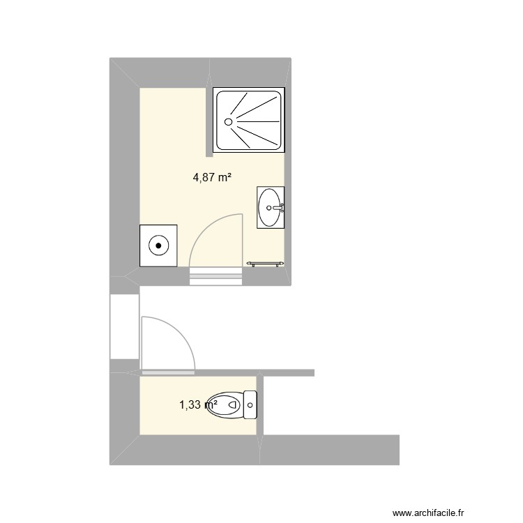 SDB actuelle 214. Plan de 0 pièce et 0 m2