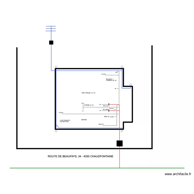 gendebien beaufays. Plan de 1  et 47 m²