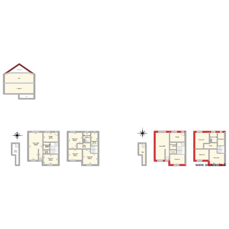 Wagret. Plan de 34 pièces et 264 m2