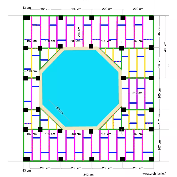 Piscine. Plan de 