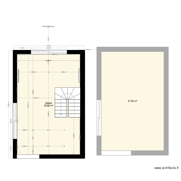 Extension Loïc.. Plan de 1 pièce et 29 m2
