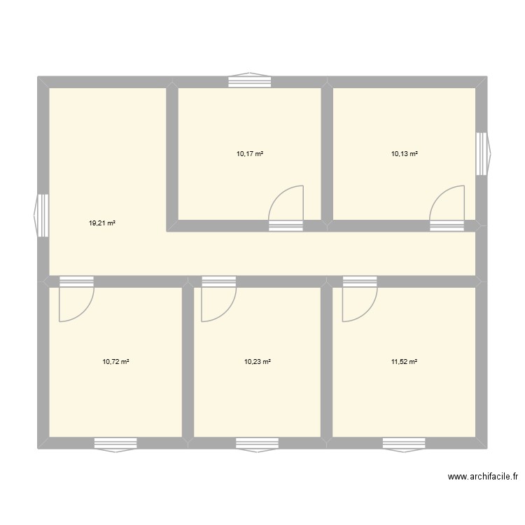 etagze. Plan de 6 pièces et 72 m2