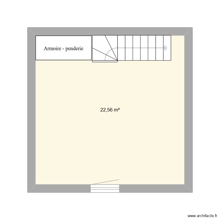 CHAMBRE. Plan de 1 pièce et 23 m2