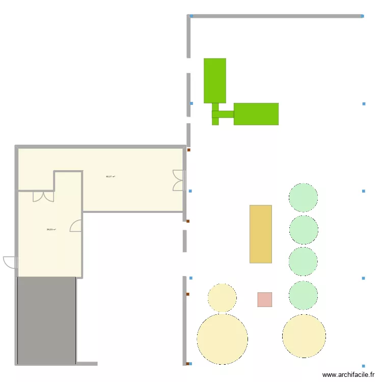 Fournil. Plan de 2  et 68 m²