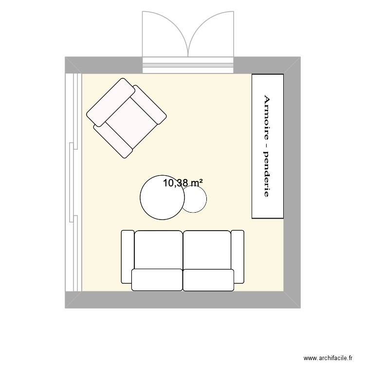Monta2/chambre 2. Plan de 1 pièce et 10 m2