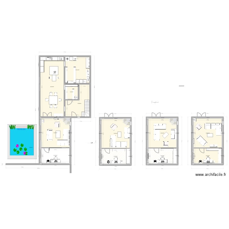 sejour1. Plan de 32 pièces et 224 m2