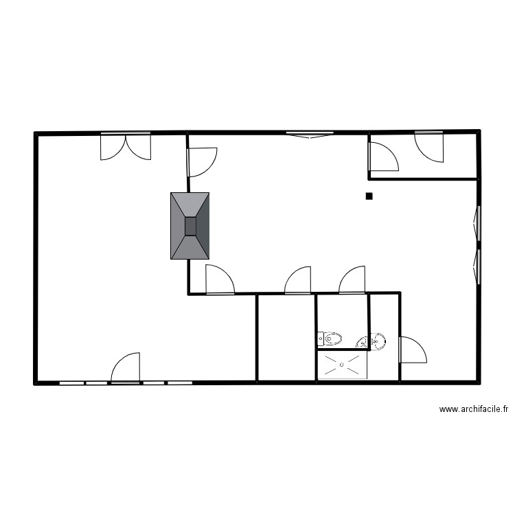 RDC CASTETS NU. Plan de 5 pièces et 84 m2