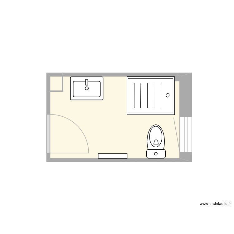 Salle de bain. Plan de 2 pièces et 5 m2