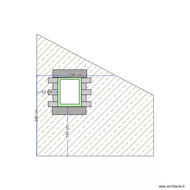 vue mur ext sdb. Plan de 