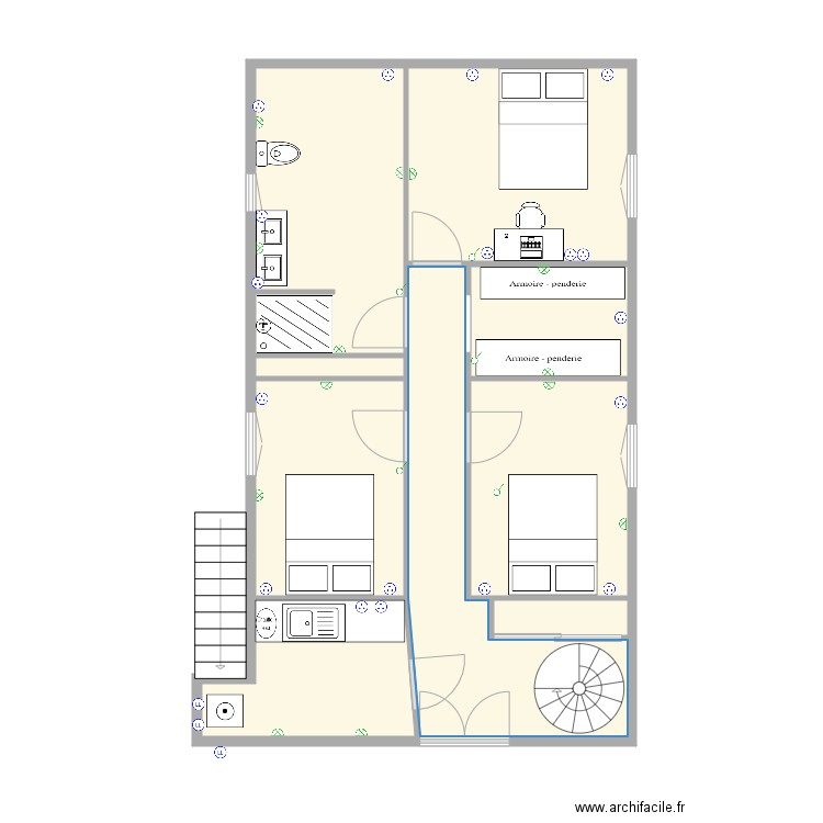BOUCHER PHARE SOUS SOL ELEC. Plan de 8 pièces et 59 m2
