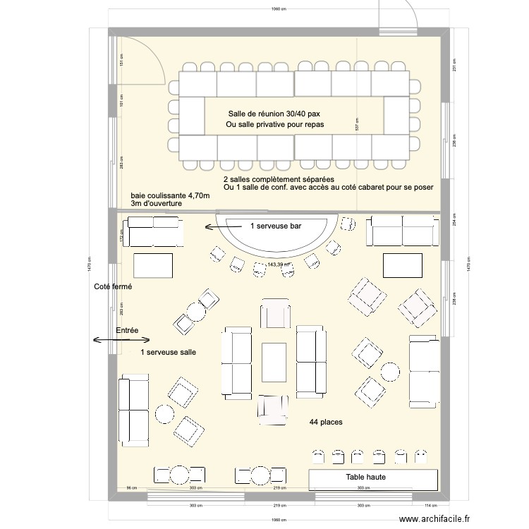 Hotel Ivato salle conf 1. Plan de 0 pièce et 0 m2