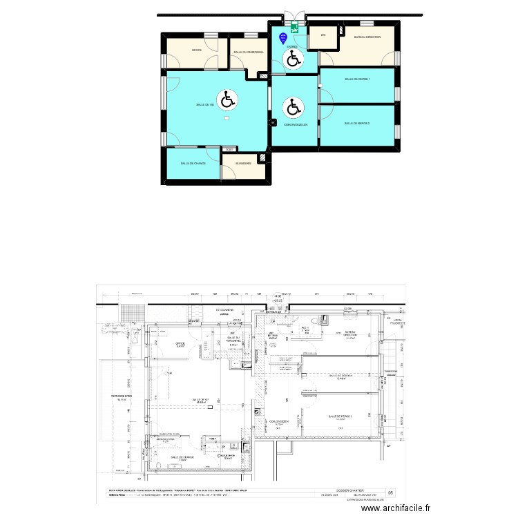 35 St Malo 1_LPB - Plan Evac_BJ. Plan de 16 pièces et 131 m2
