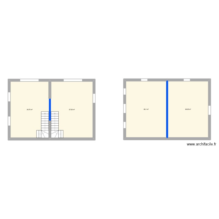 Chateau Jean Jaures Pavillon droite. Plan de 4 pièces et 104 m2