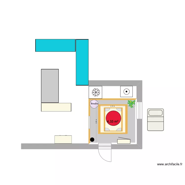 Maurice. Plan de 1 Pièce et 4 m² Maurice. Plan de 1 Pièce et 4 m²