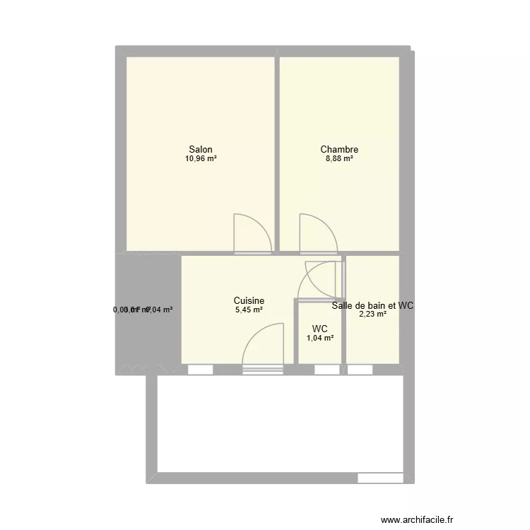 Royan la belle vie :). Plan de 8  et 29 m²