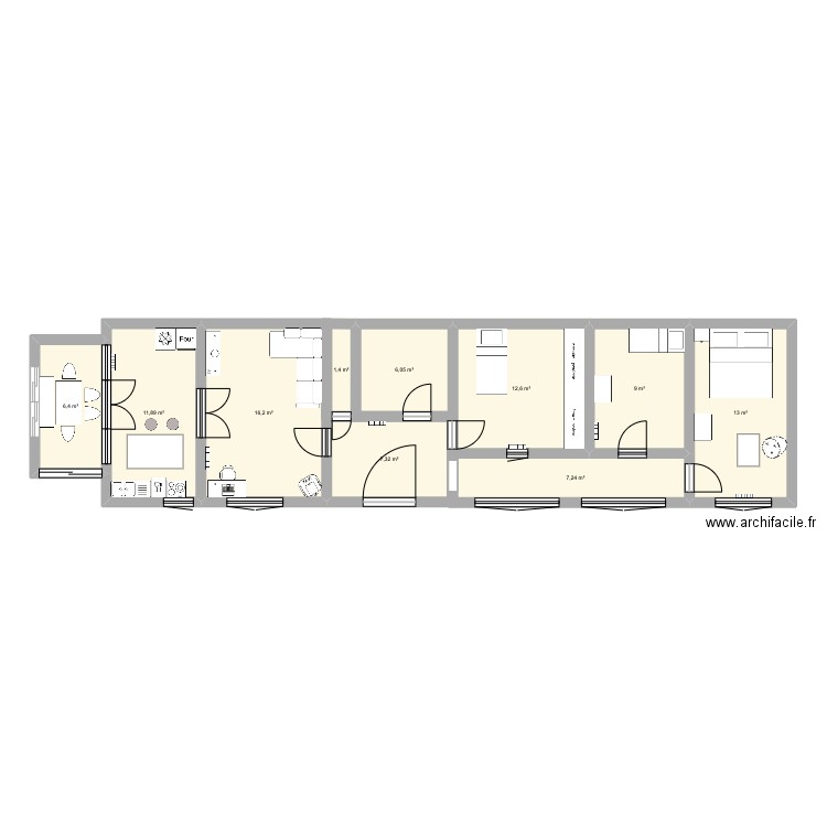 st brevin. Plan de 10 pièces et 91 m2