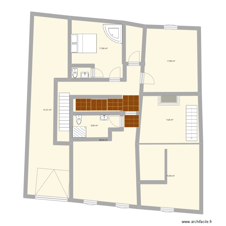 atti cote 2020 ETAGE 1 mai 2025. Plan de 9 pièces et 561 m2