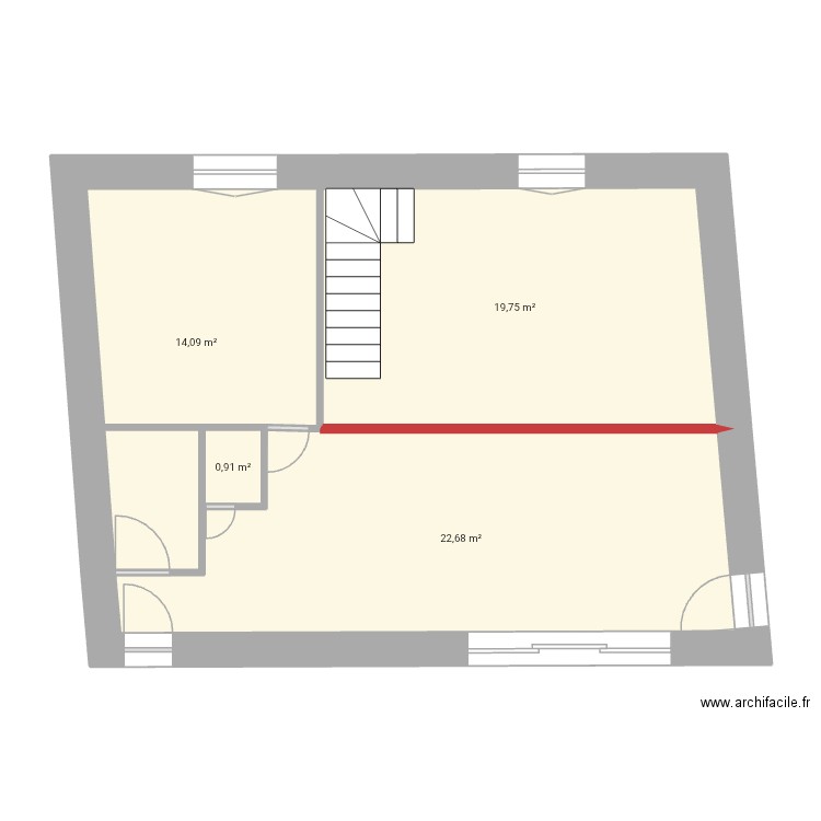 laurent 1. Plan de 4 pièces et 57 m2