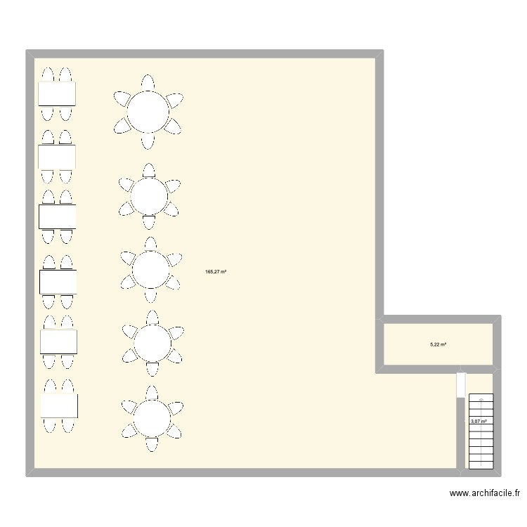 resto. Plan de 3 pièces et 174 m2