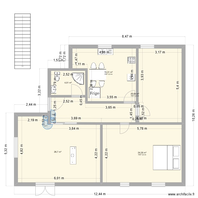 maison blad. Plan de 5 pièces et 98 m2