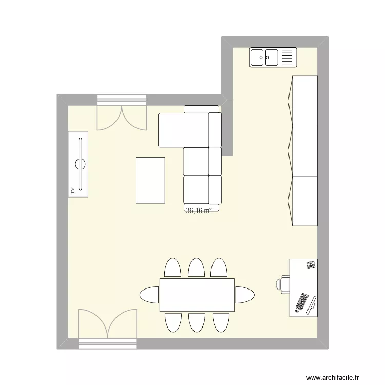 Maison N. Plan de 1  et 36 m²
