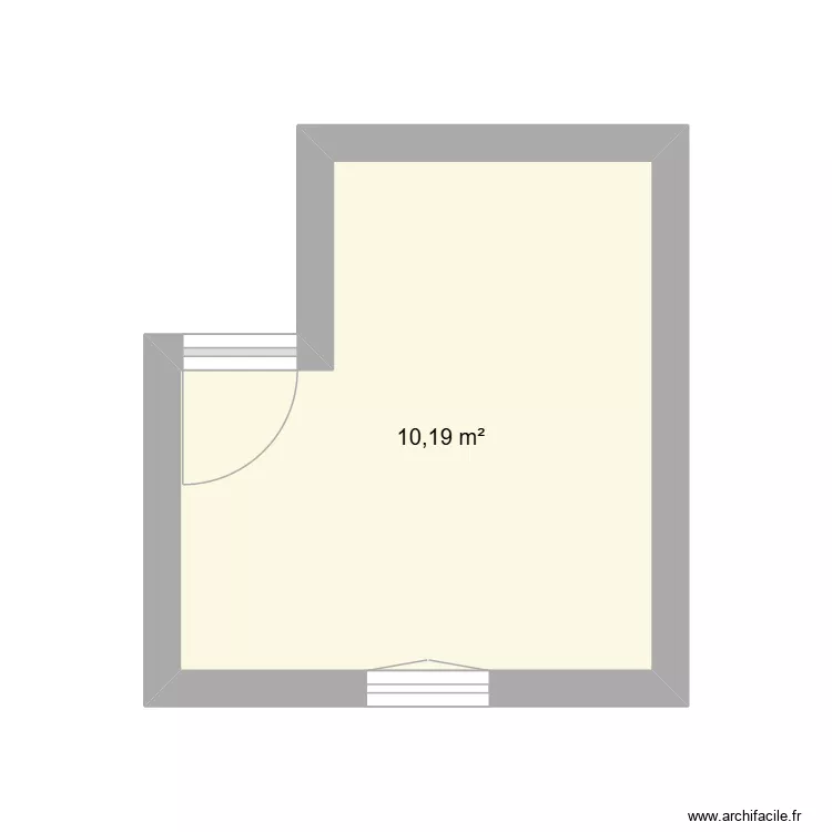 CHAMBRE RAF NALA. Plan de 1  et 10 m²