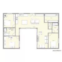 maison U avec patio