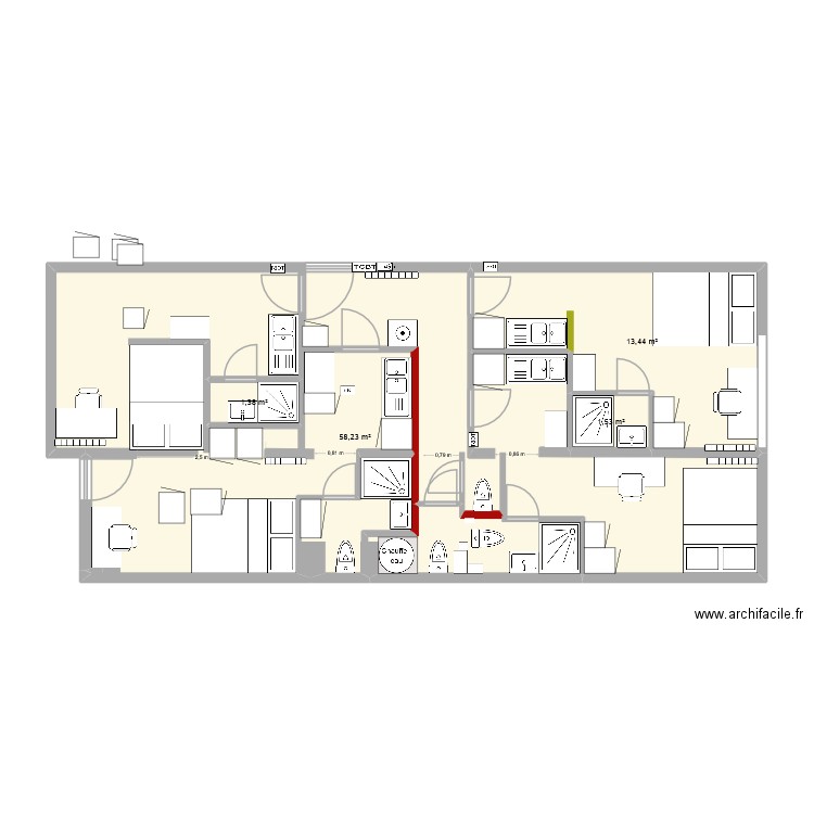 ST HERBLAIN MAYENNE VF2-5. Plan de 4 pièces et 77 m2