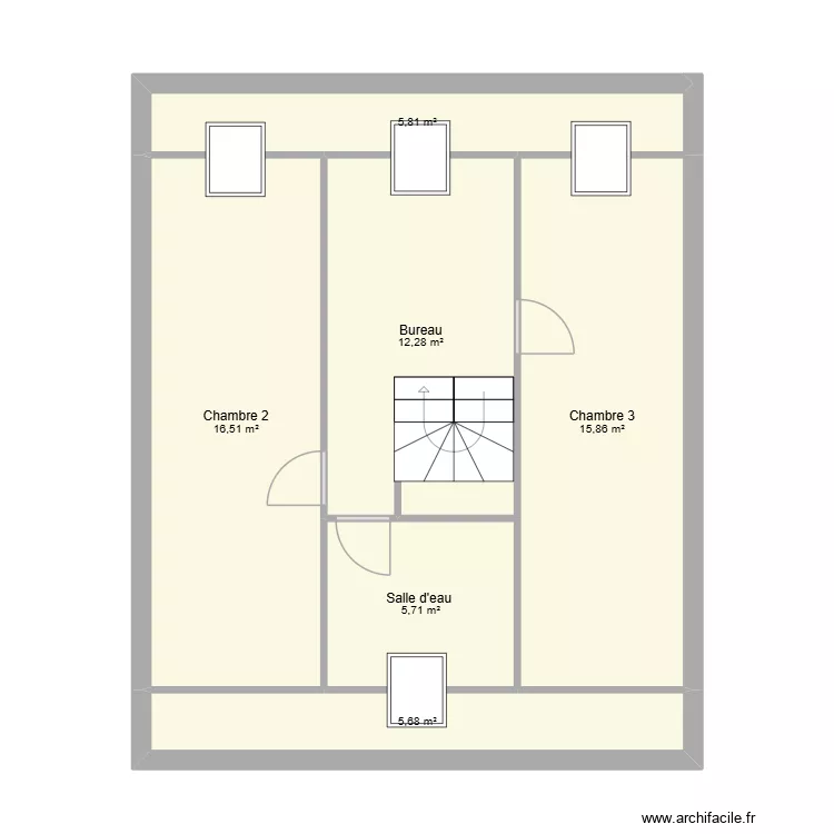 Baron R+1. Plan de 6  et 62 m²