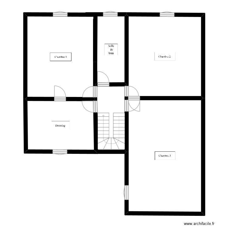 Etage. Plan de 4 pièces et 110 m2