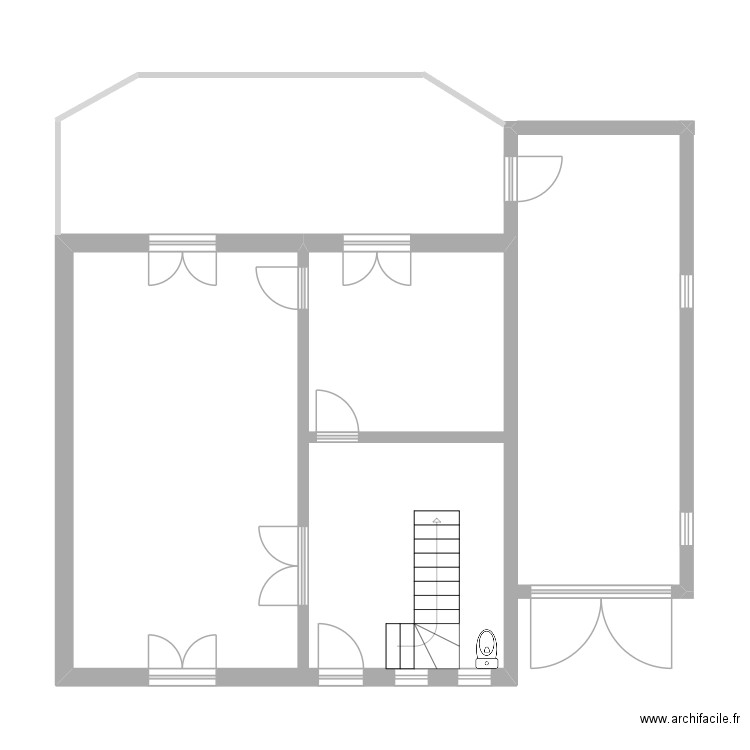 Francois II. Plan de 1 pièce et 55 m2