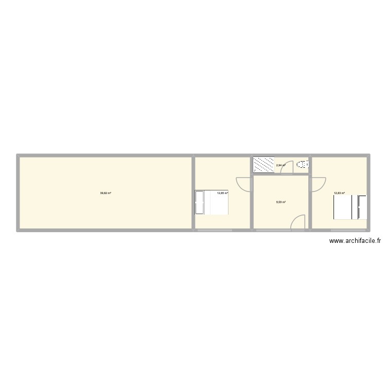 plan prata extention. Plan de 5 pièces et 78 m2