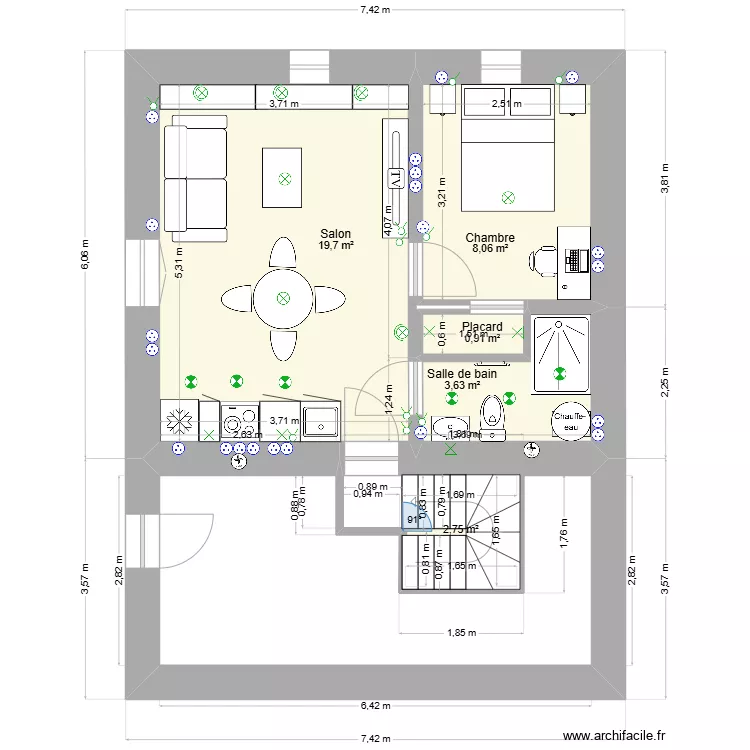 1 chemin du pountil sauvegarde 27.07 non meubl&eacute;. Plan de 