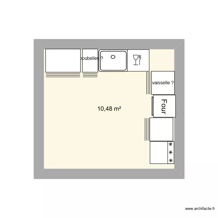 cuisine Gayet. Plan de 1 et 10 m² cuisine Gayet. Plan de 1 et 10 m²