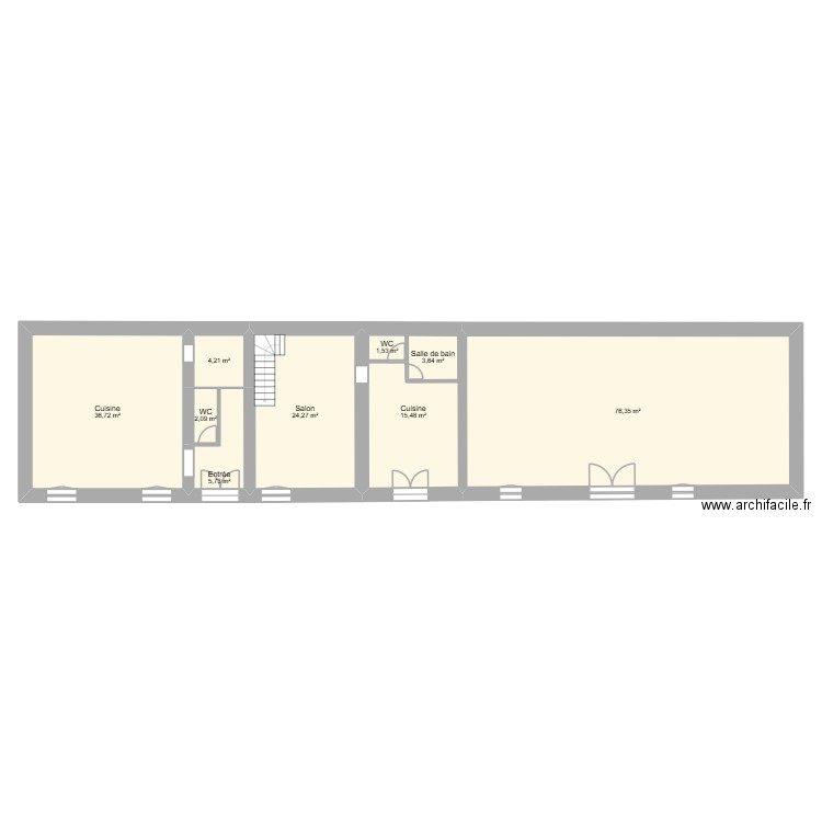 Chantier maison. Plan de 22 pièces et 437 m2