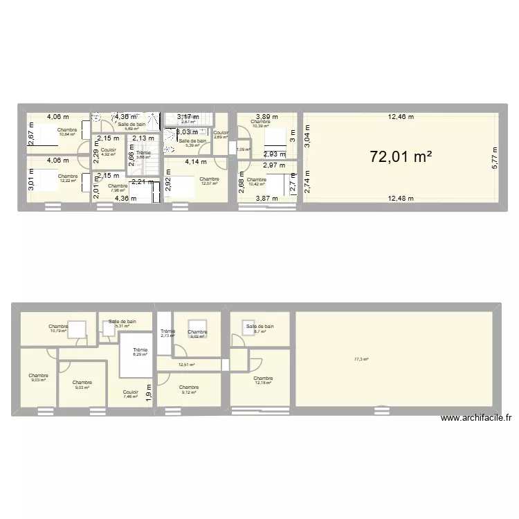 Chantier maison. Plan de 36  et 588 m²