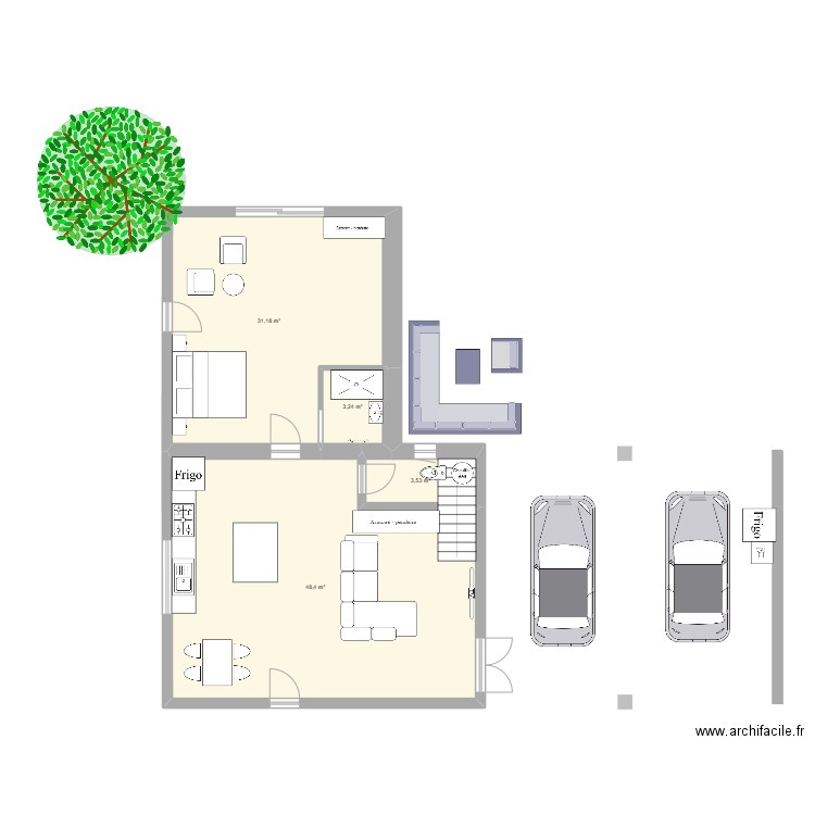 besse. Plan de 4 pièces et 86 m2