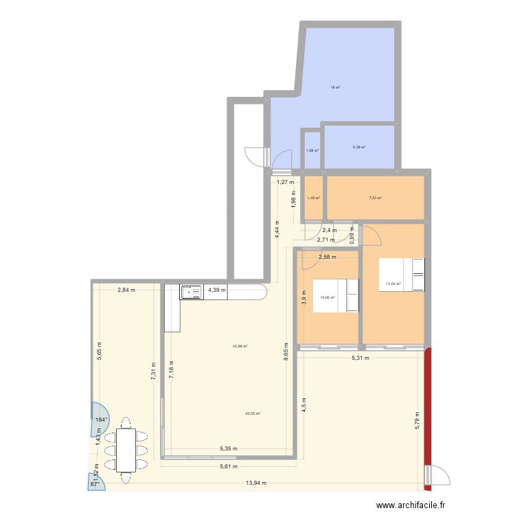 Clastrier-siKOv1. Plan de 9 pièces et 166 m2